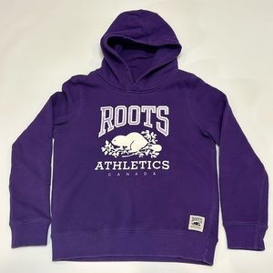 Roots Hoodie Sweater Girls XXL Size 13-14 Purple Kids Joggers Comfortable Girls